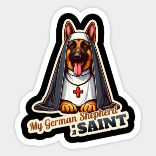 German Shepherd Nun Sticker